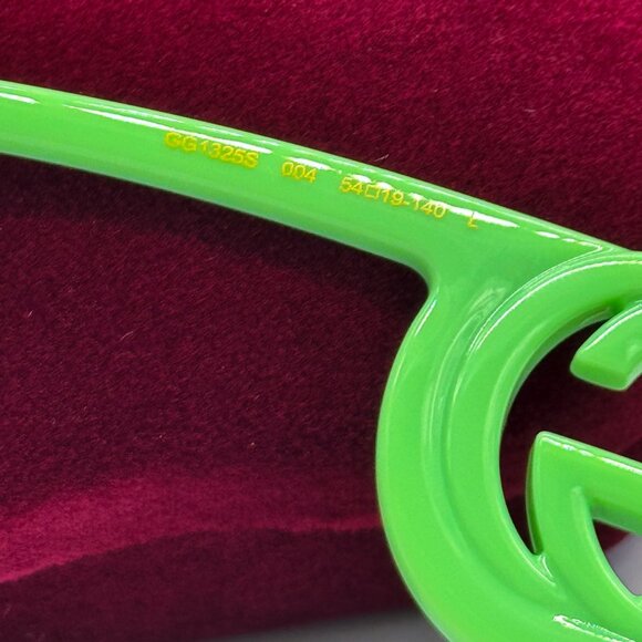 NEW GUCCI GG1325S 004 WOMEN GREEN SUNGLASSES GUCCI - Picture 13 of 15